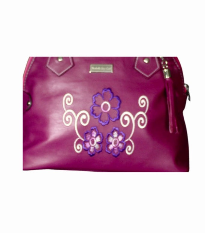 Berry Leather Dome Satchel