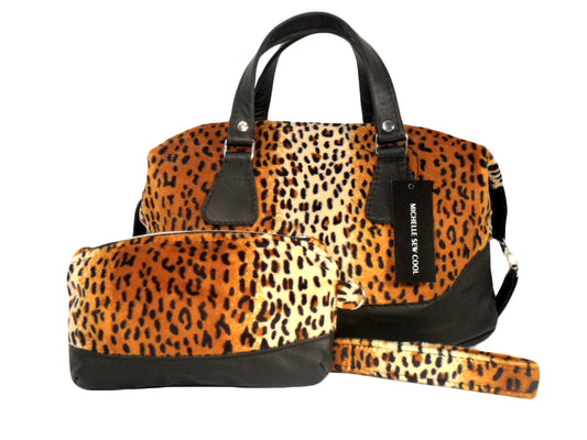 Leopard Weekender Handbag & Wristlet
