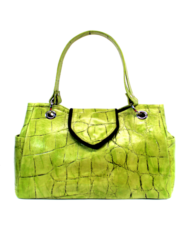 Allure Embossed Leather Handbag (Tortoise)