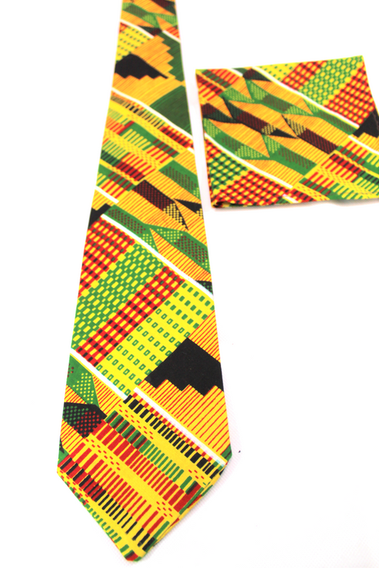 Copy of Kente Necktie and Handkerchief (Yellow)