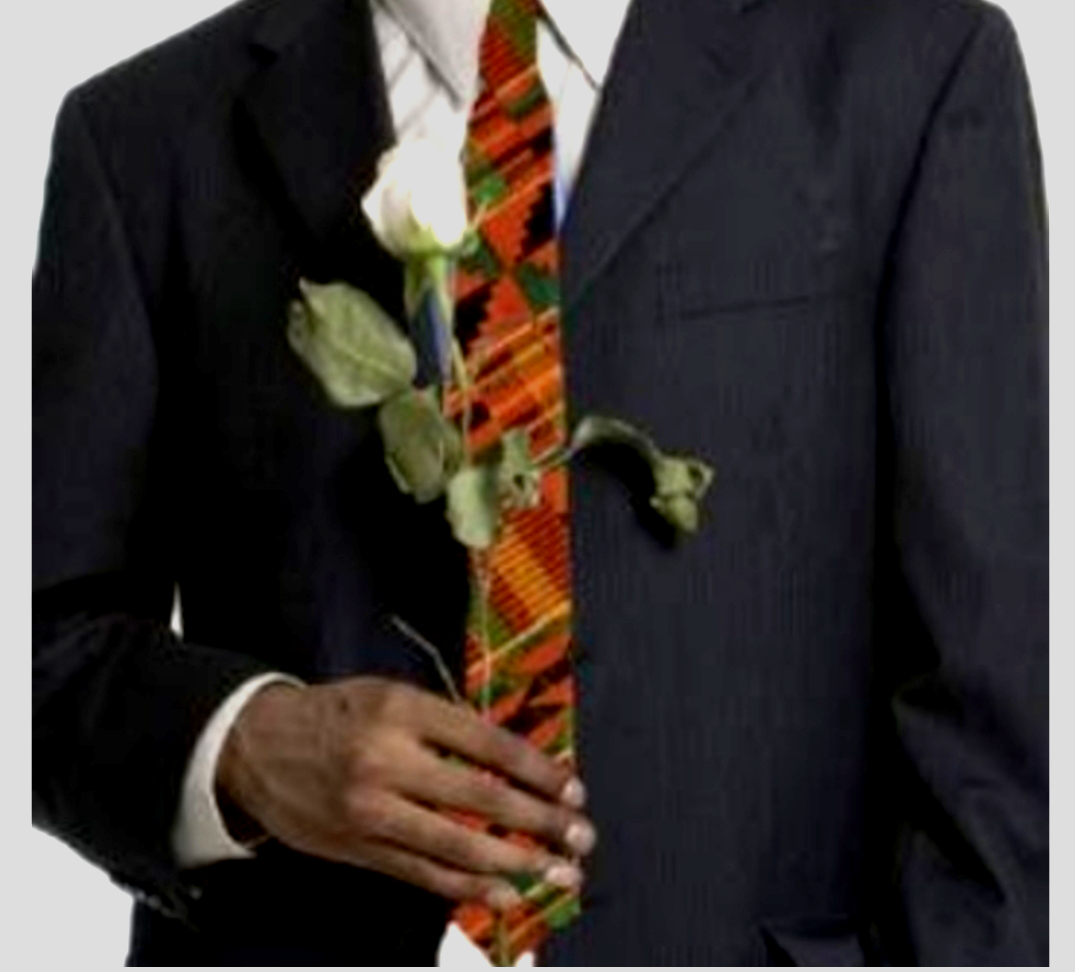 Kente Necktie and Handkerchief (Orange)